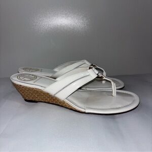 Lilly Pulitzer McKim white espadrille wedge thong sandals
